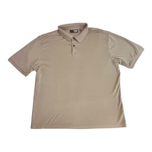 Murano Liquid Luxury Polo Shirt Mens Large Tan Short Sleeve 100% Cotton Golf
